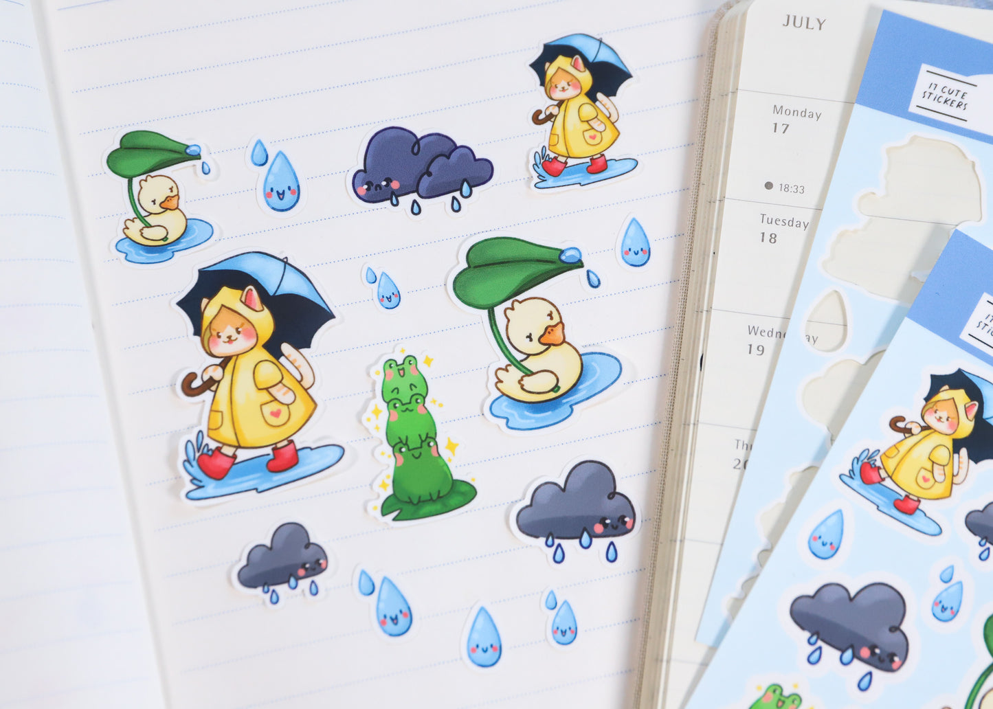 Rainy Day Friends Sticker Sheet