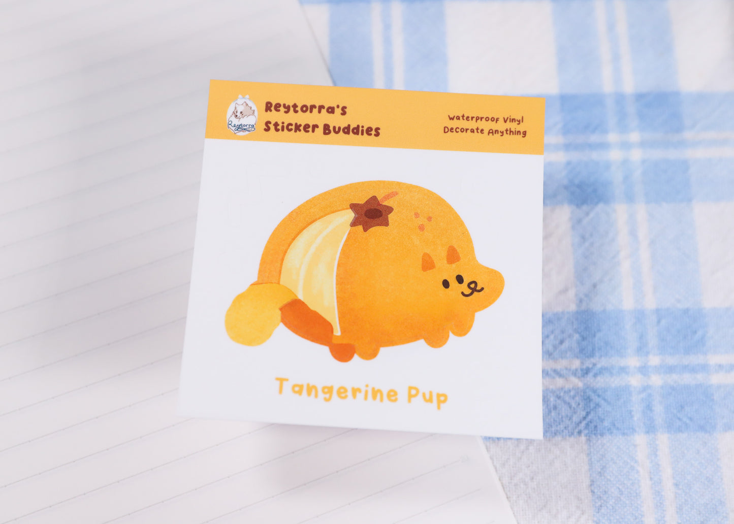 Tangerine Pup Sticker Buddy