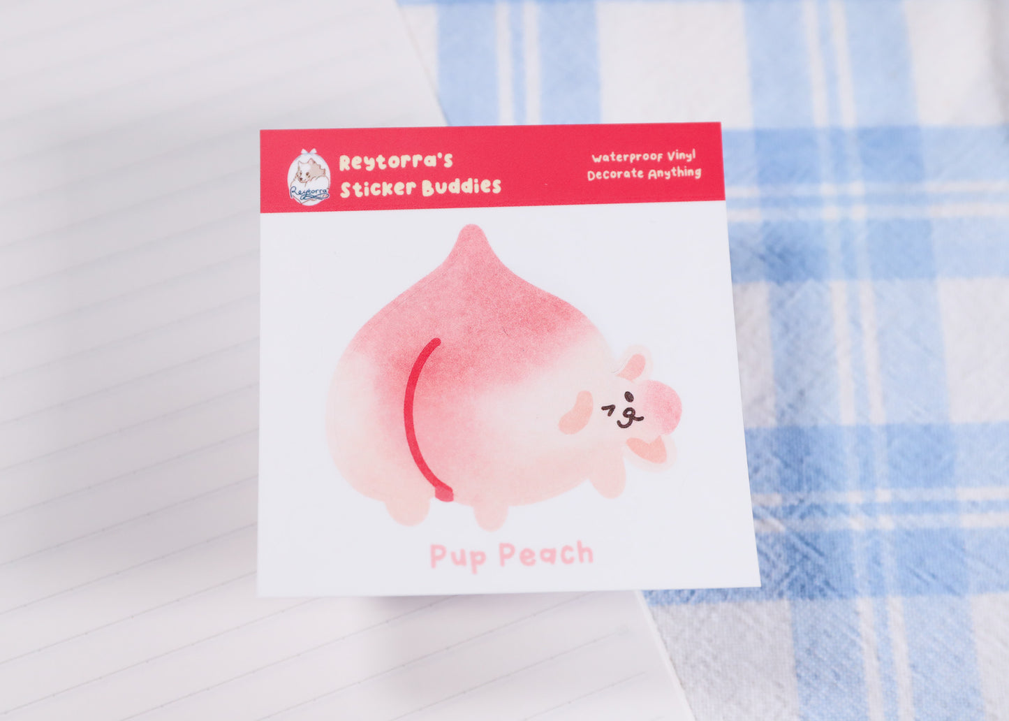 Peach Pup Sticker Buddy