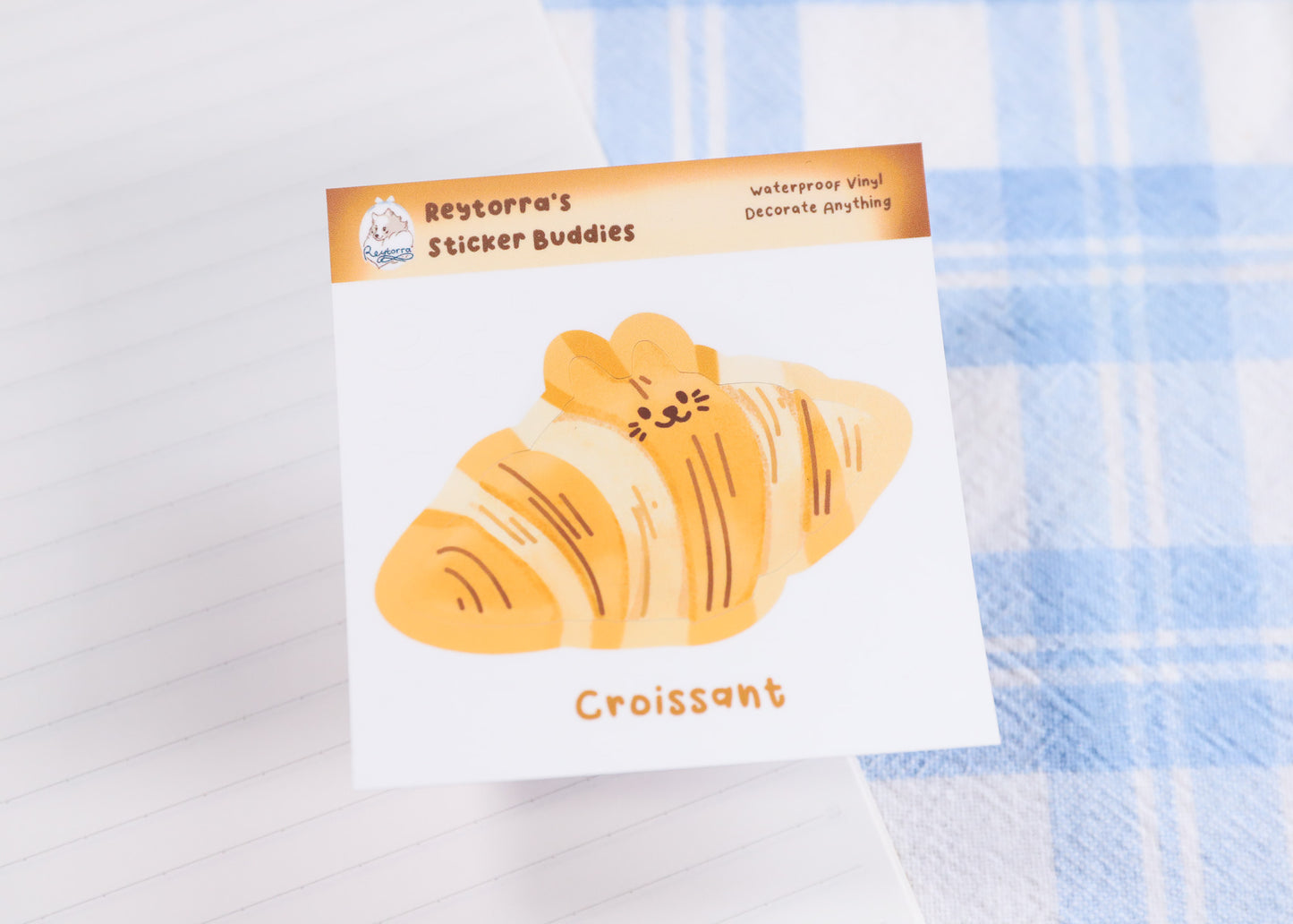 Croissant Cat Sticker Buddy