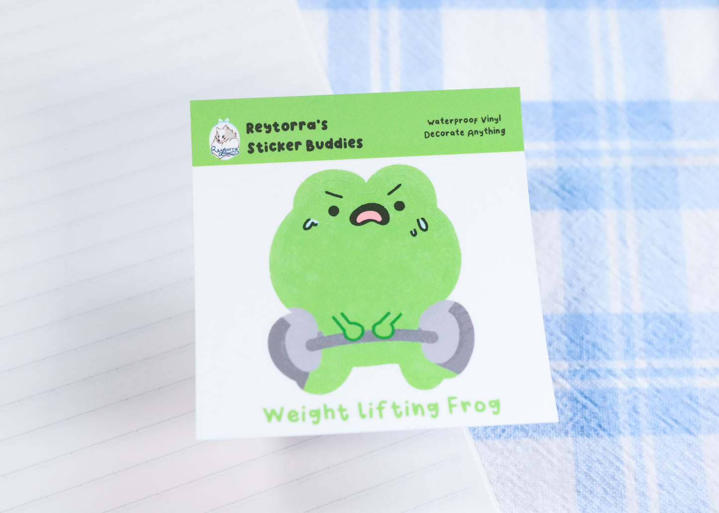 Weightlifting Frog Sticker Buddy