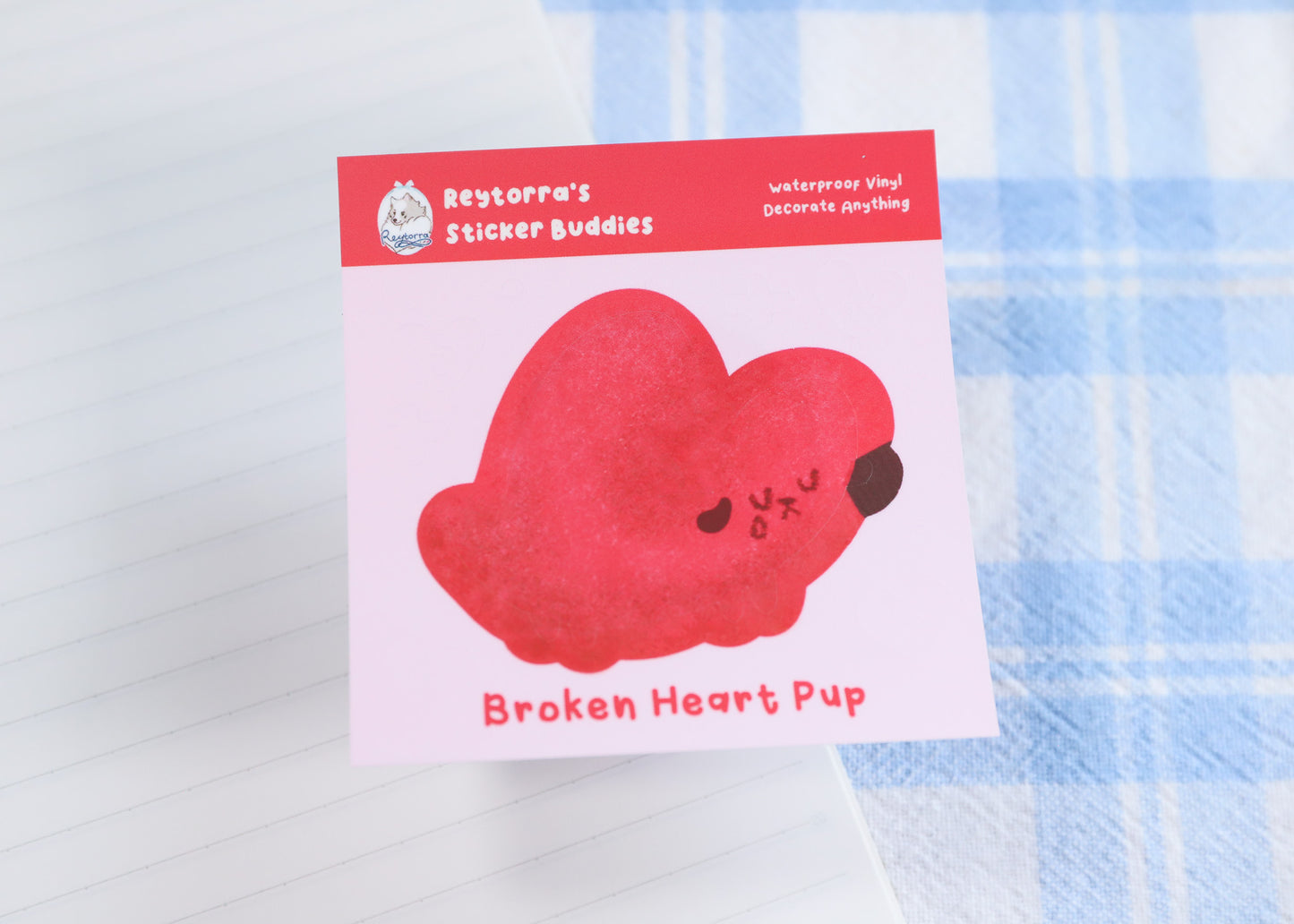 Broken Heart Dog Sticker Buddy