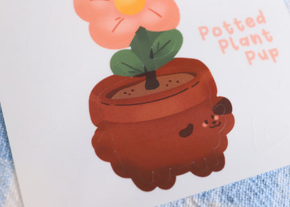 Potted Plant Pup Sticker Buddy