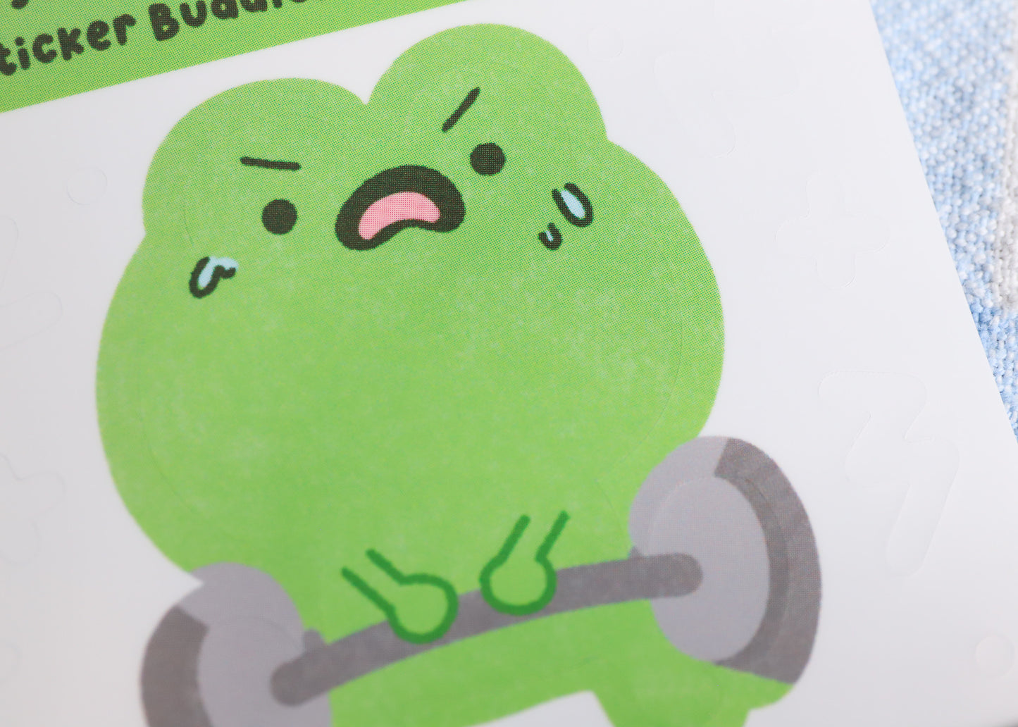 Weightlifting Frog Sticker Buddy