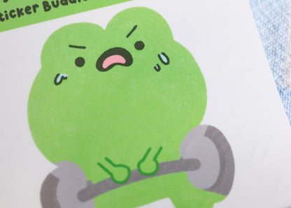 Weightlifting Frog Sticker Buddy