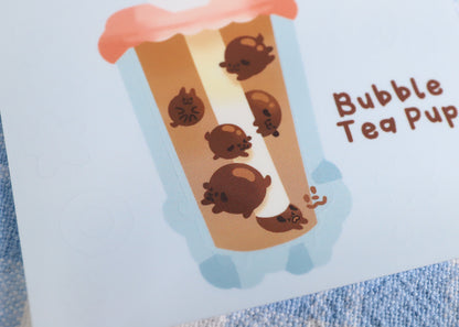 Bubble Tea Pup Sticker Buddy