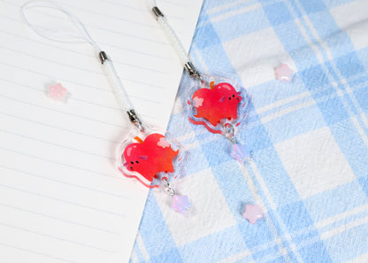 Apple Pup Phone Charm Keychain