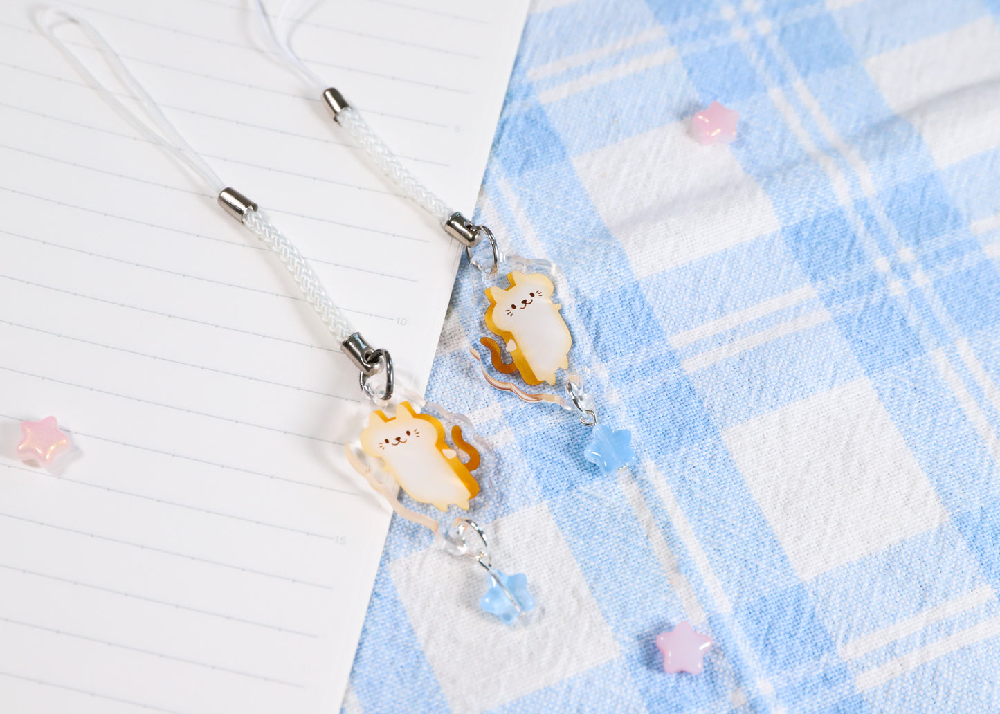 Toast Cat Phone Charm Keychain