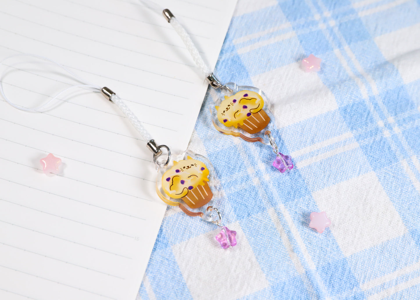 Muffin Cat Phone Charm Keychain