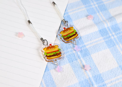 Burger Pup Phone Charm Keychain