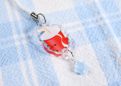 Soda Pup Phone Charm Keychain