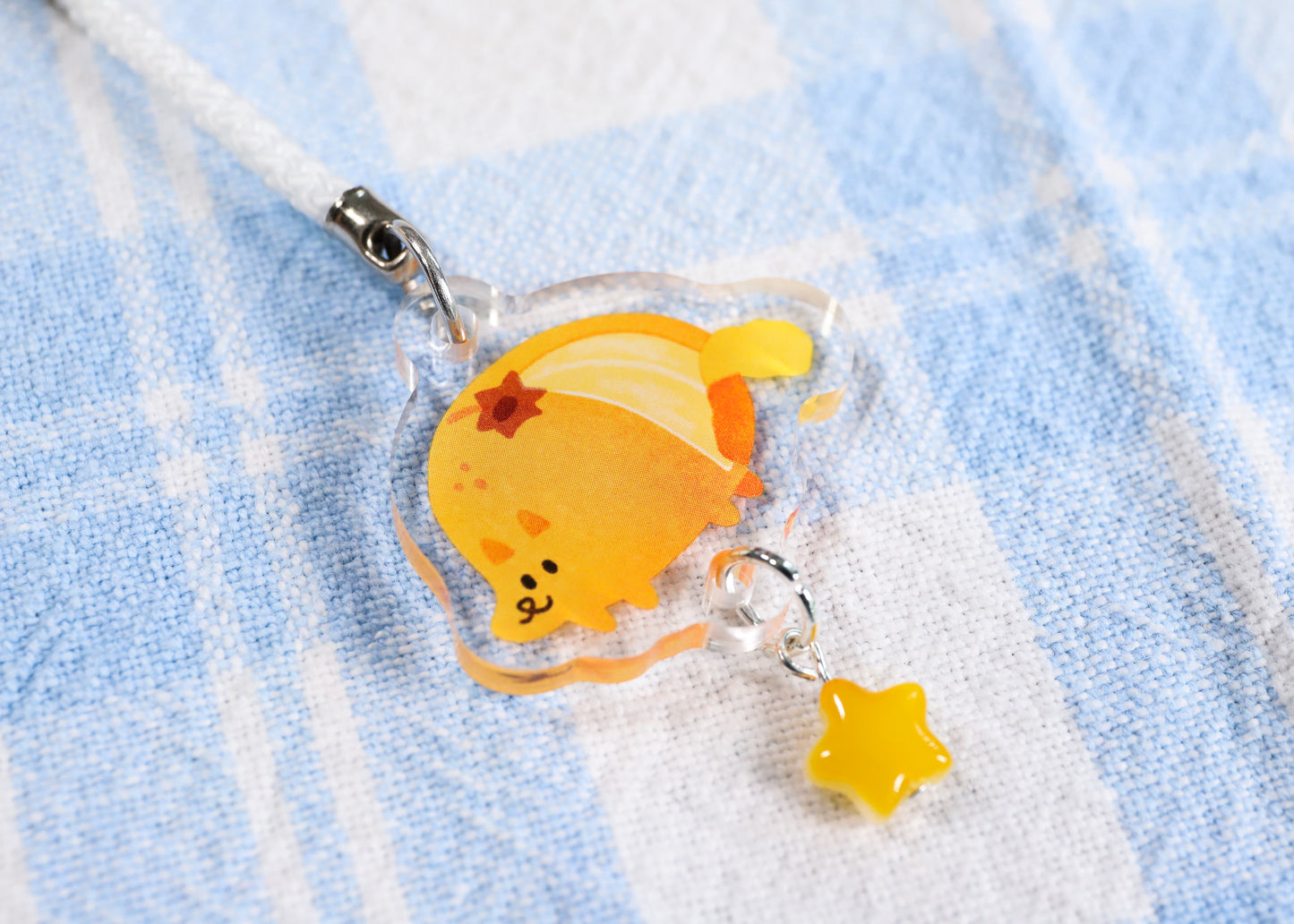 Tangerine Pup Phone Charm Keychain