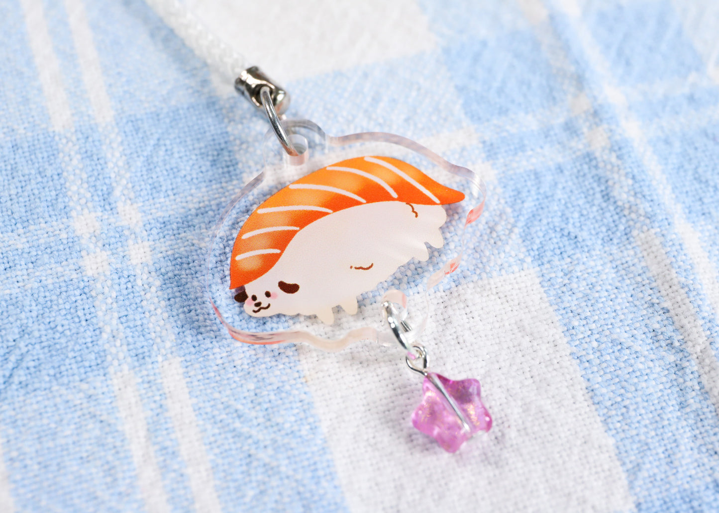 Salmon Sushi Phone Charm Keychain