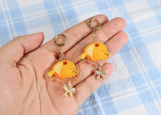 Orange Pup Earrings