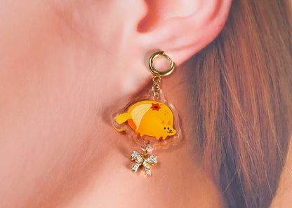 Orange Pup Earrings