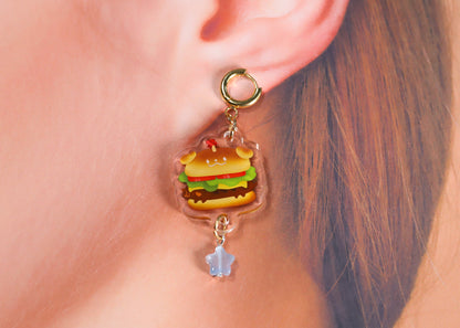 Burger Earrings