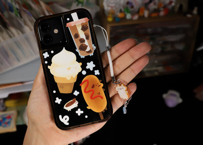 Toast Cat Phone Charm Keychain