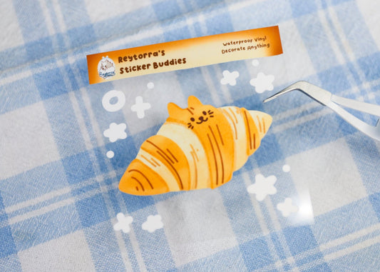 Croissant Cat Sticker Buddy