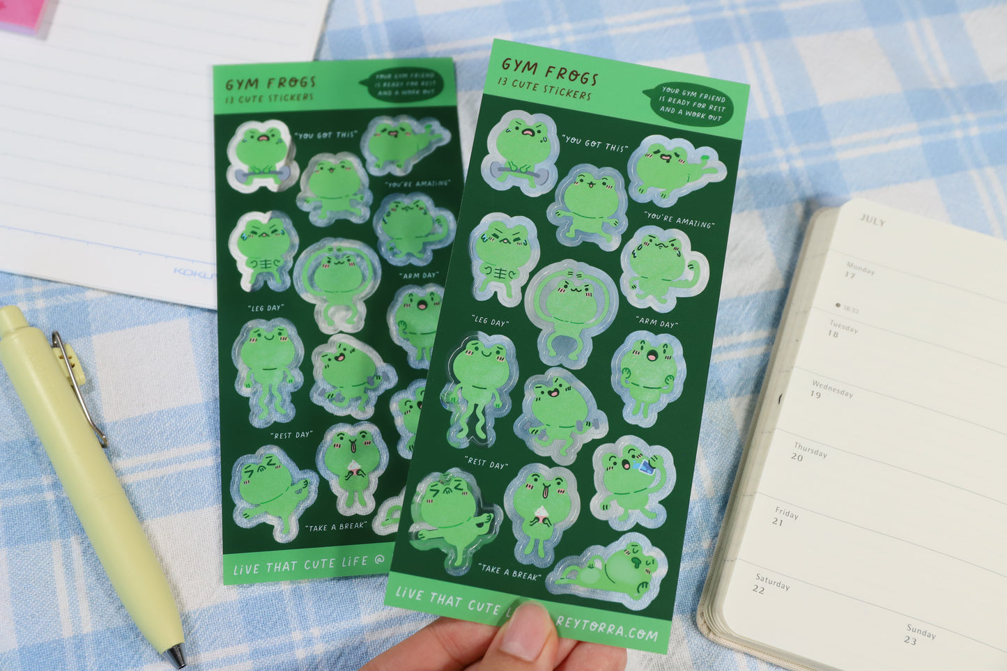 Gym Frogs Sticker Sheet