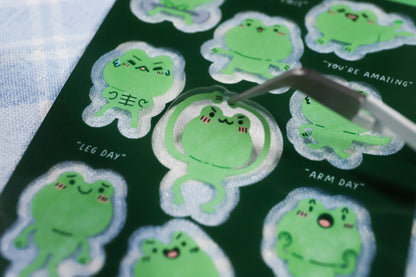 Gym Frogs Sticker Sheet