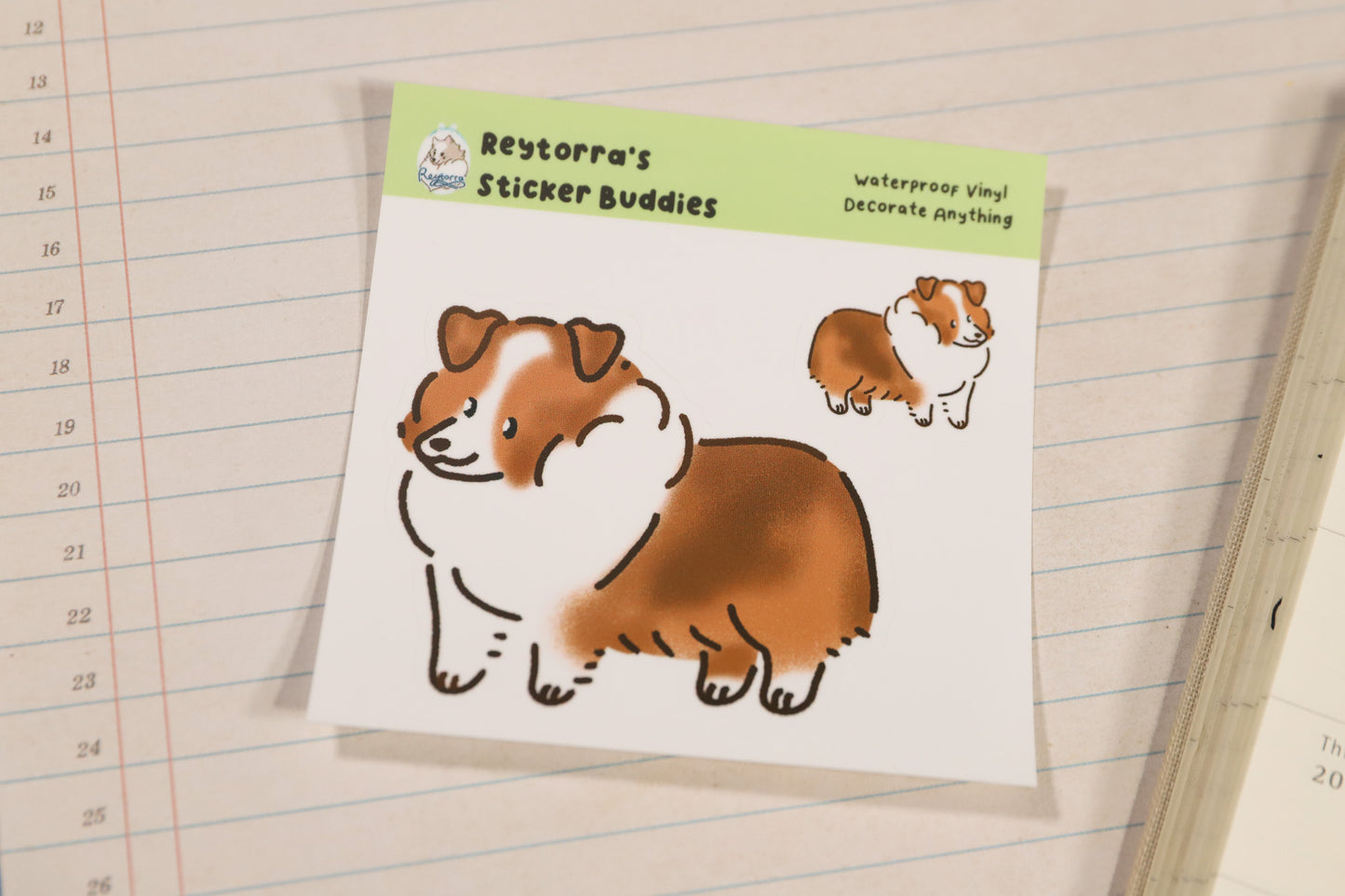 Sheltie Sticker Buddy - Sable