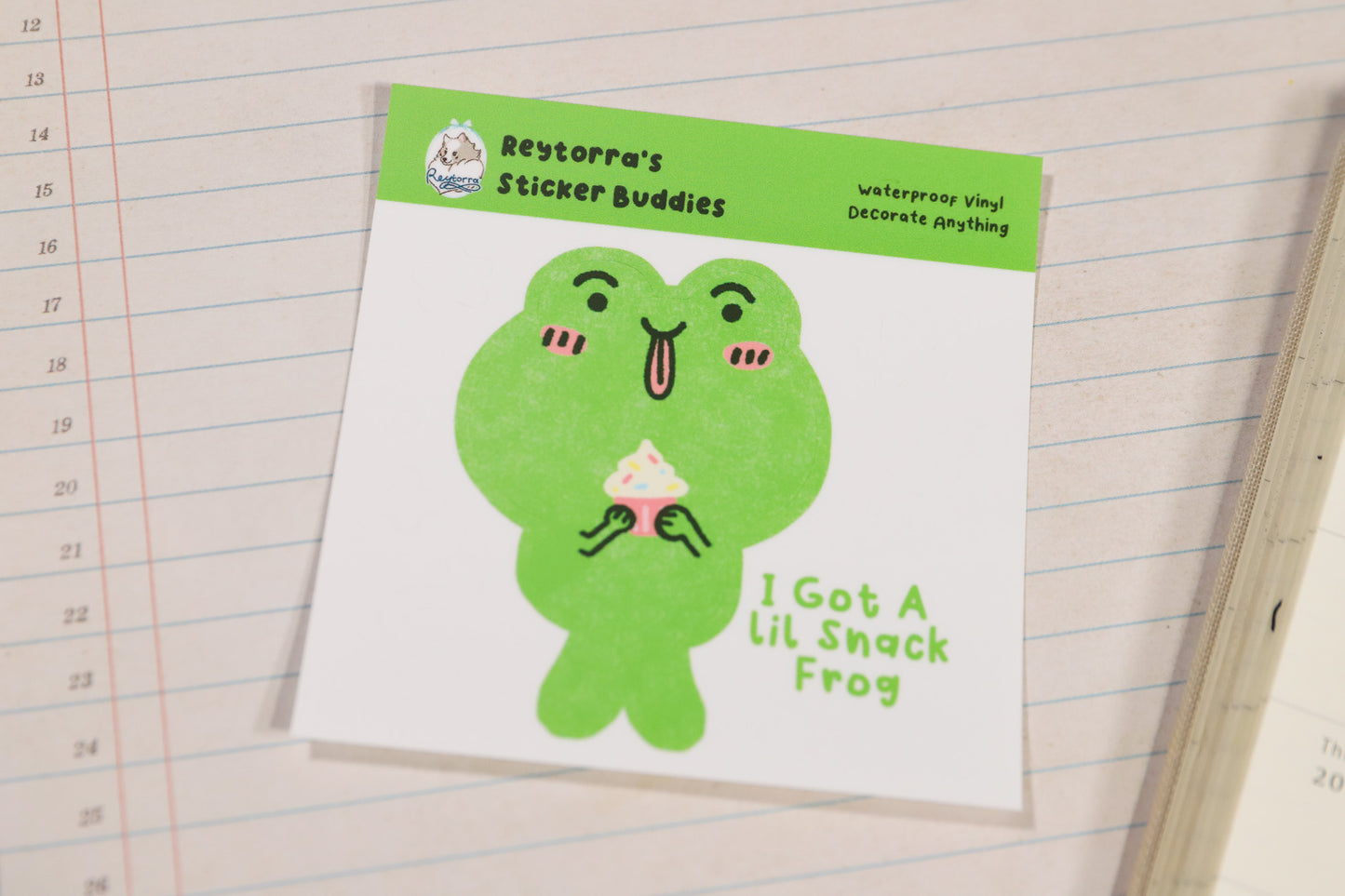 Lil Snack Frog Sticker Buddy