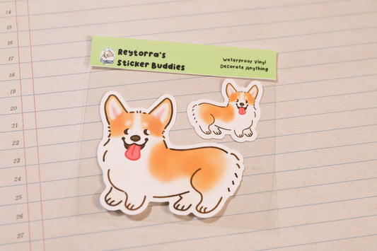 Corgi Sticker Buddy - Red and White