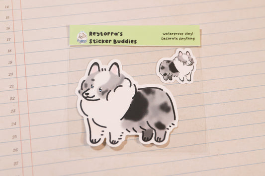 Sheltie Sticker Buddy - Black and White