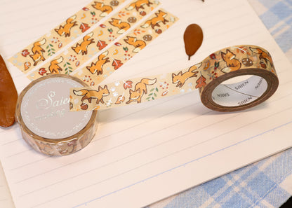 Foxes in Fall Washi Tape