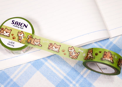 Shiba Inus in a Field Washi Tape