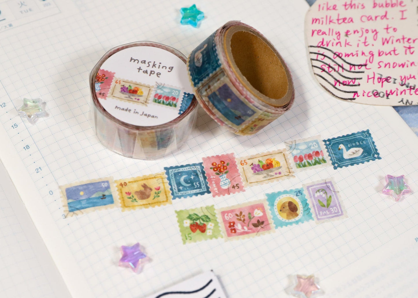 Vintage Stamps Washi Tape Sample