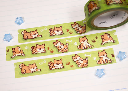 Shiba Inus in a Field Washi Tape