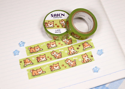 Shiba Inus in a Field Washi Tape