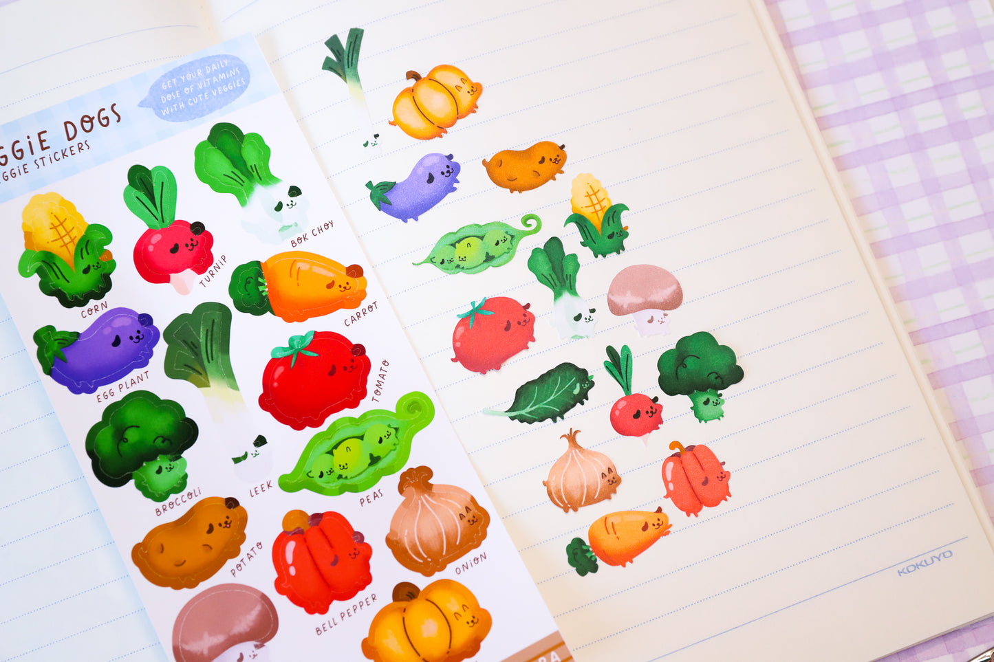 Veggie Dog Sticker Sheet - 15 Stickers