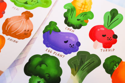 Veggie Dog Sticker Sheet - 15 Stickers