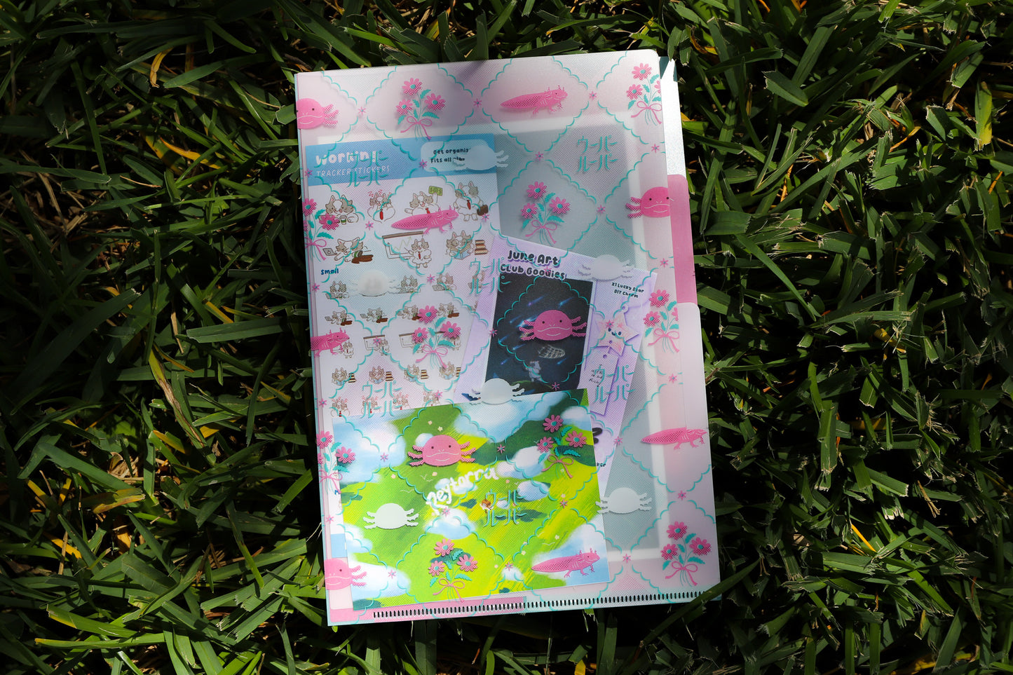 Axolotl Sticker Organizer Folder