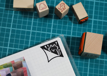 Peeking Corner Cat Stamp