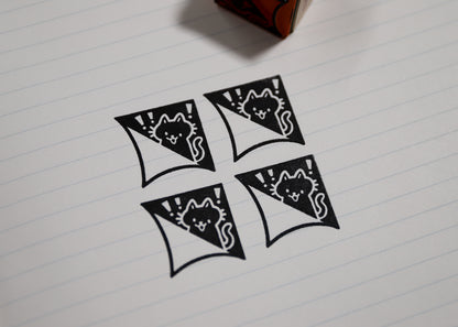 Peeking Corner Cat Stamp