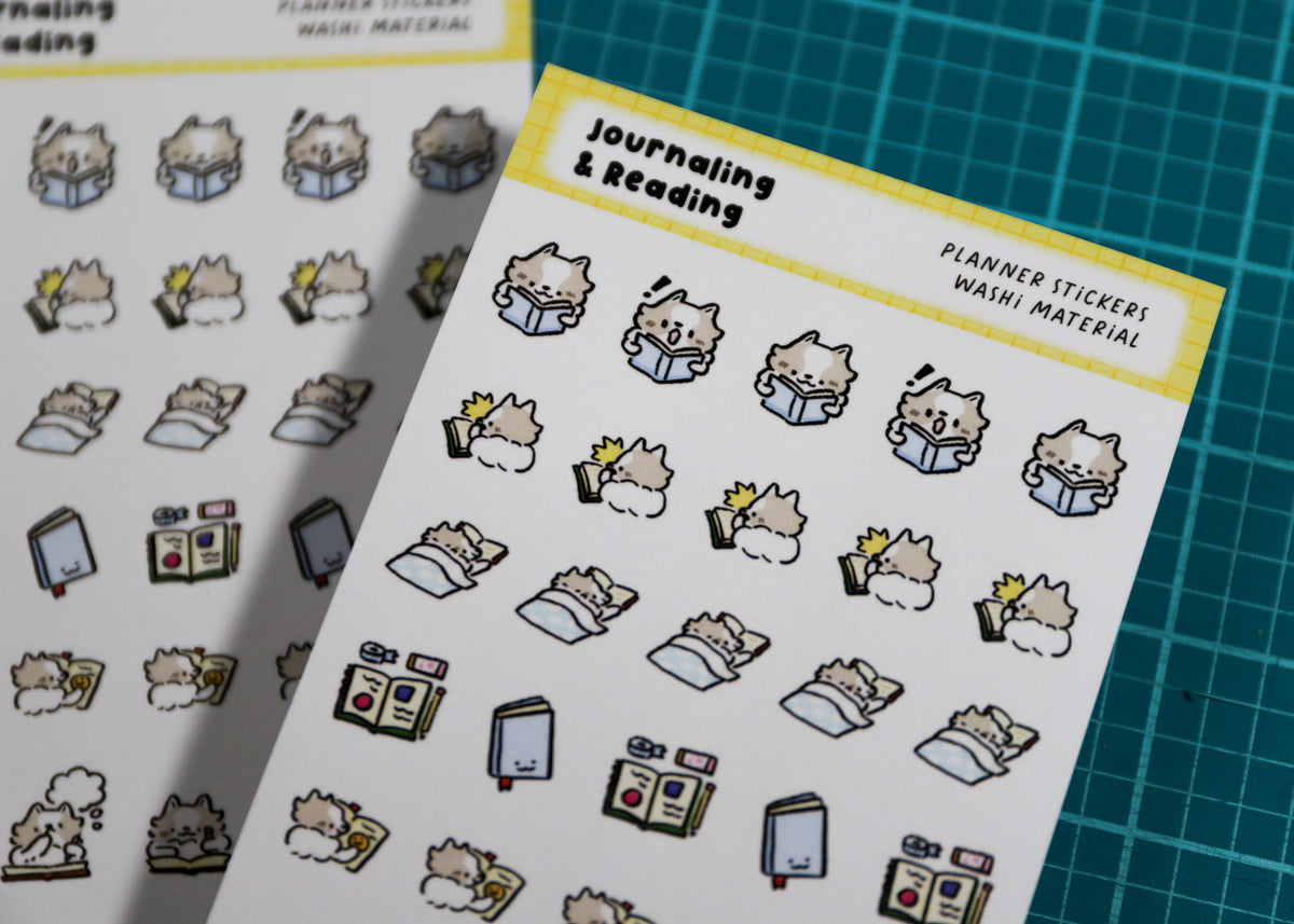 Journaling & Reading Planner Sticker Sheet