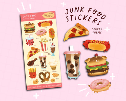 Junk Food Dog Sticker Sheet