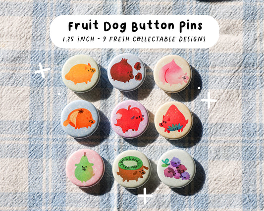 Fruit Dog Pins - 9 to Collect