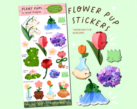 Plant Pup Sticker Sheet - 17 stickers