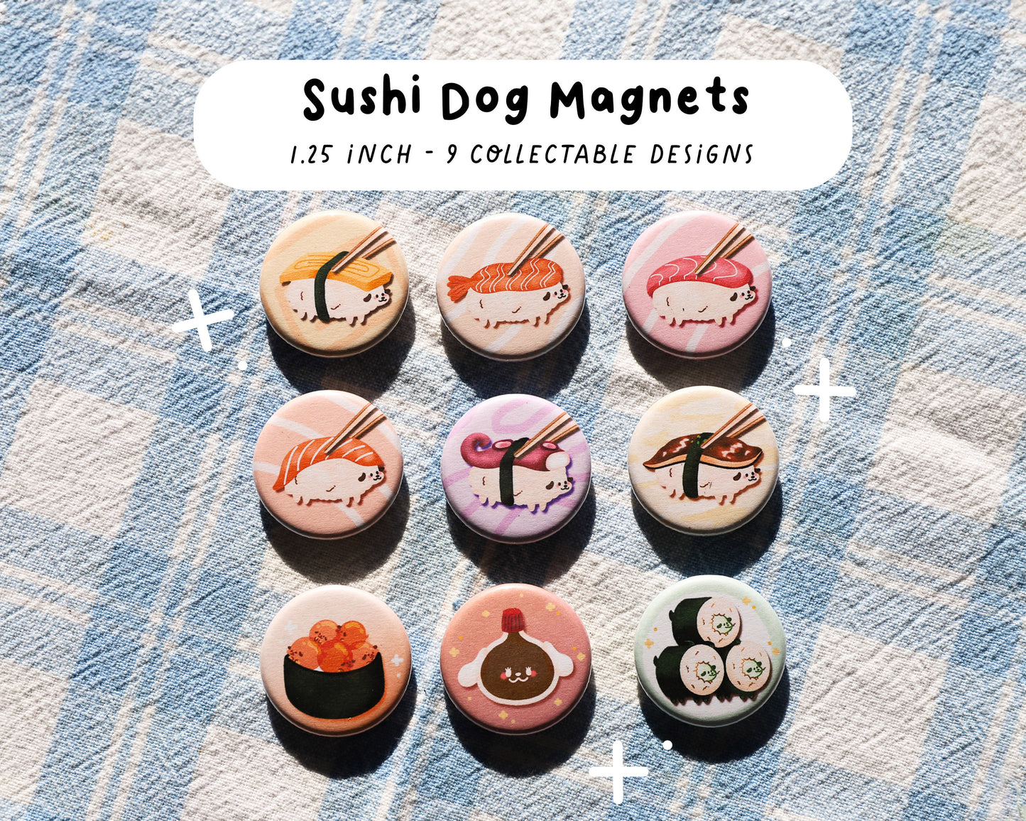 Sushi Pup Magnets - 9 to Collect