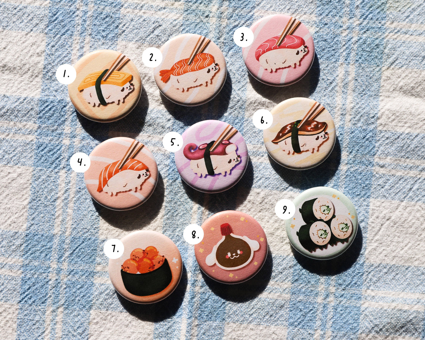 Shrimp Sushi Pins - 9 to Collect