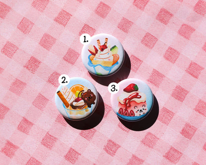 Dessert Bear Button Pins - 3 to collect