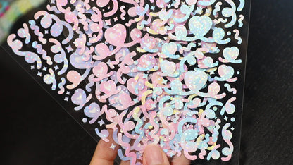 Glitter Heart Ribbon Stickers - The Basics Collection