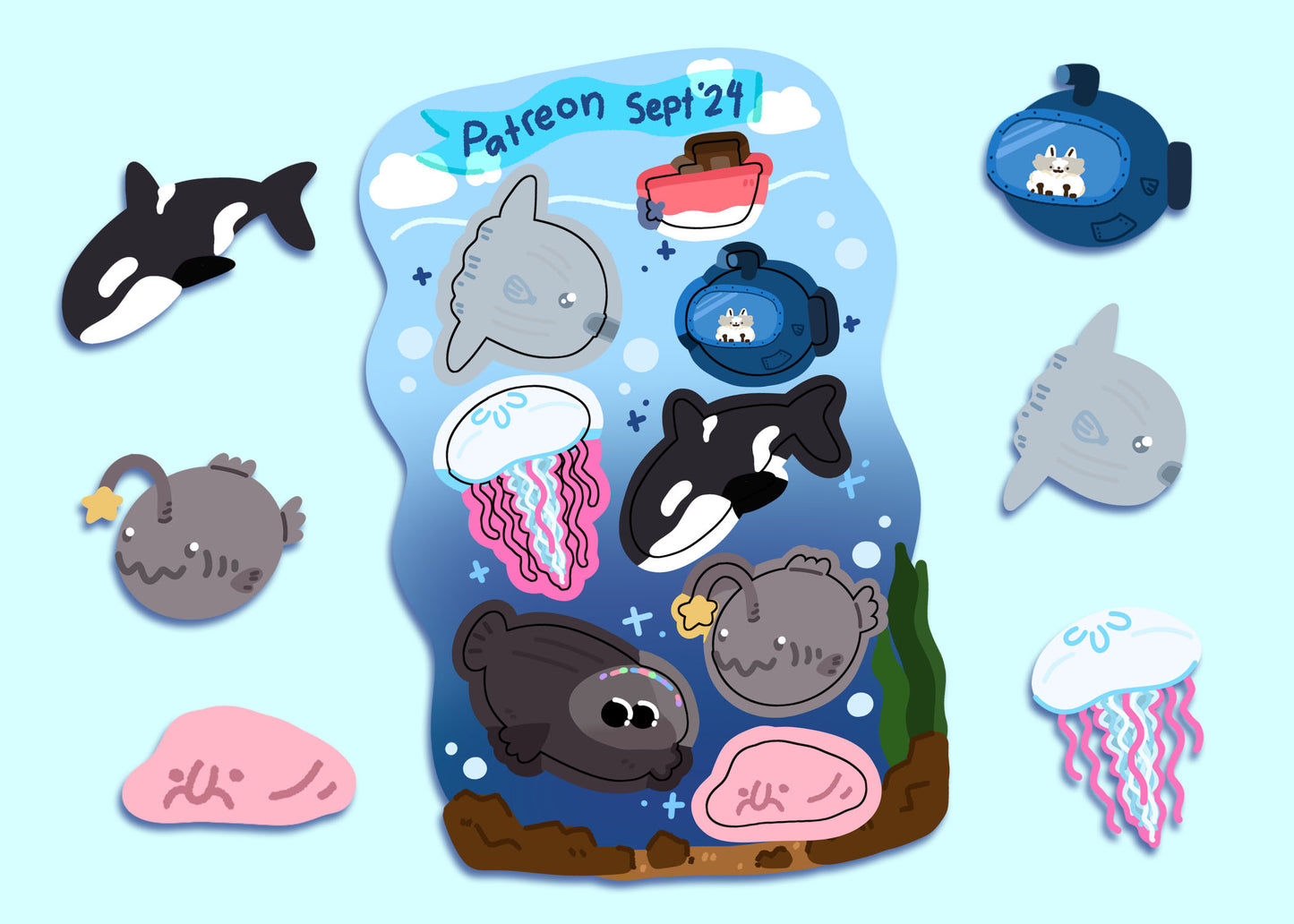 Ocean Creatures Sticker Sheet