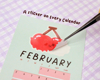 2024 Fruit Dog Calendar + 12 Stickers + 12 Prints