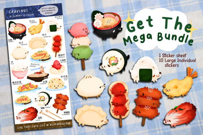 Korean Food Dog Stickers - Kimchi, Tteokbokki, Gimbap