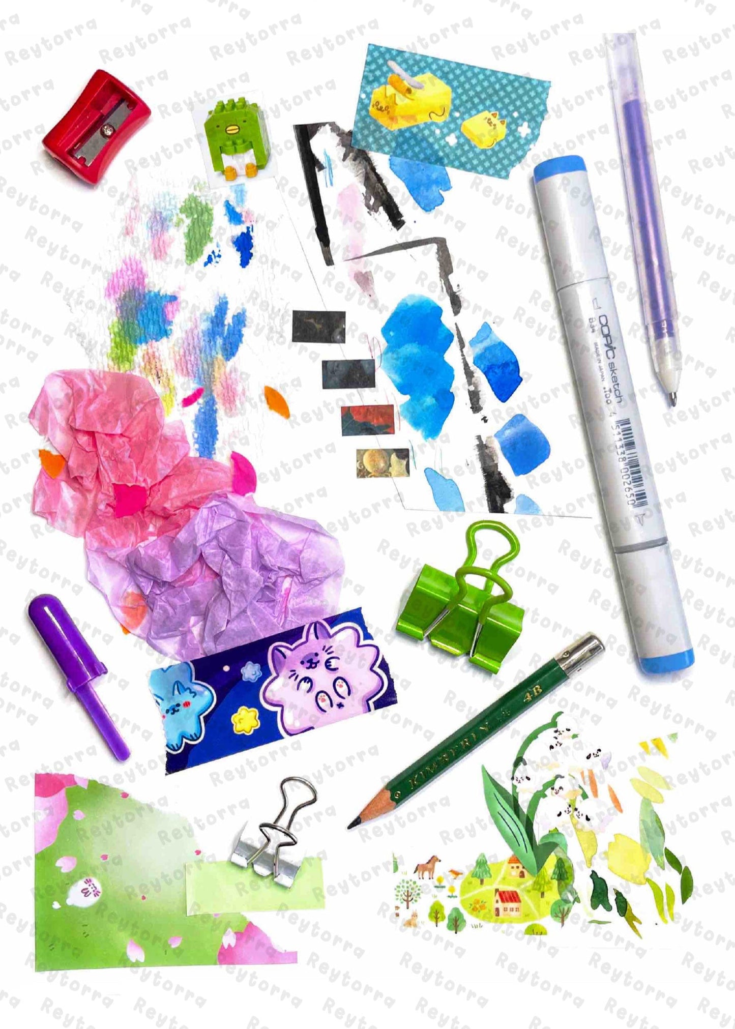 Art Supplies Collage Paper - Live Stream Printable